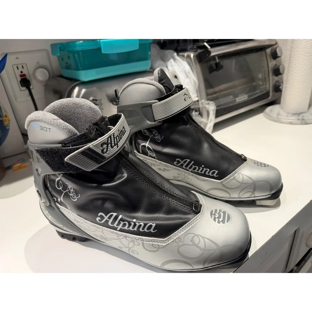 Alpina Eve 30T Cross Country Ski Boots Silver Black NNN Touring Women's